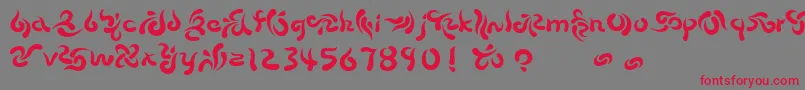 フォントBEECH    – 赤い文字の灰色の背景