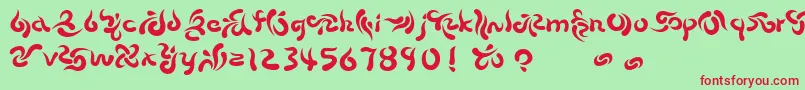 BEECH    Font – Red Fonts on Green Background