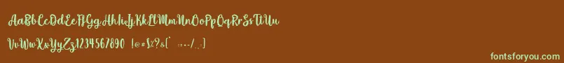 Beefy Soup   Personal Use-Schriftart – Grüne Schriften auf braunem Hintergrund