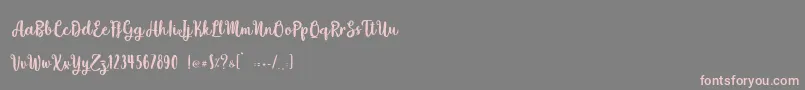 Weitere Informationen zur Beefy Soup Personal Use-Schriftart Beefy Soup Personal Use-Schriftart – Rosa Schriften auf grauem Hintergrund