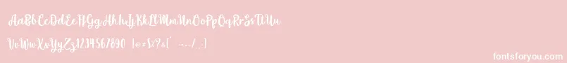 Fonte Beefy Soup   Personal Use – fontes brancas em um fundo rosa