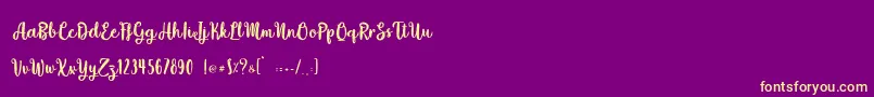 Weitere Informationen zur Beefy Soup Personal Use-Schriftart Beefy Soup Personal Use-Schriftart – Gelbe Schriften auf violettem Hintergrund