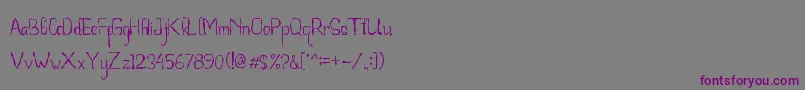 フォントBeegal free for personal use – 紫色のフォント、灰色の背景