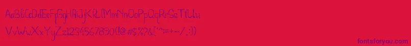 Beegal free for personal use Font – Purple Fonts on Red Background