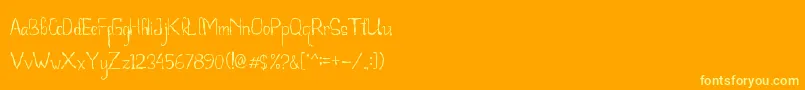 Beegal free for personal use-Schriftart – Gelbe Schriften auf orangefarbenem Hintergrund