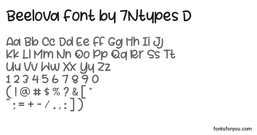Beelova Font by 7Ntypes Dフォント–アルファベット、数字、特殊文字