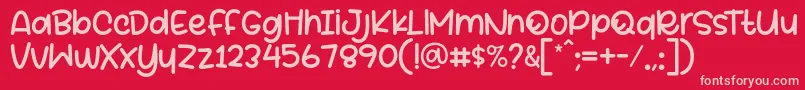 Beelova Font by 7Ntypes D Font – Pink Fonts on Red Background