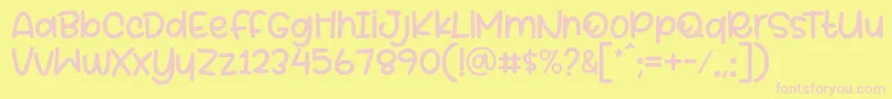 Fonte Beelova Font by 7Ntypes D – fontes rosa em um fundo amarelo