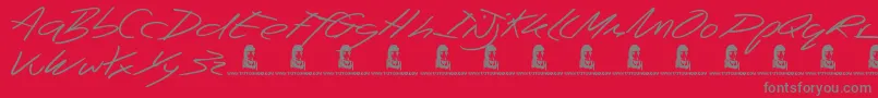 Beep Beep Font – Gray Fonts on Red Background