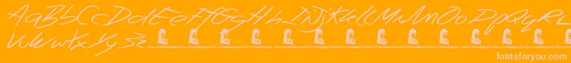 Beep Beep Font – Pink Fonts on Orange Background