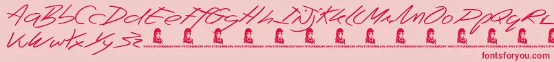 Beep Beep Font – Red Fonts on Pink Background