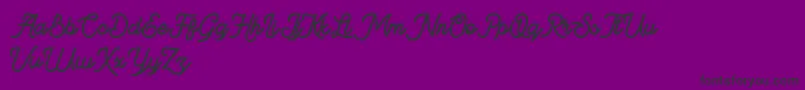 BeeQueen-Schriftart – Schwarze Schriften auf violettem Hintergrund