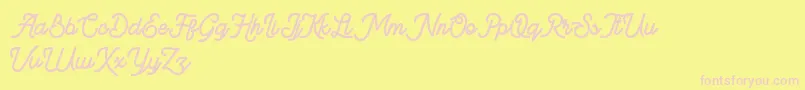 BeeQueen Font – Pink Fonts on Yellow Background