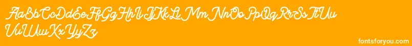 BeeQueen-Schriftart – Weiße Schriften auf orangefarbenem Hintergrund