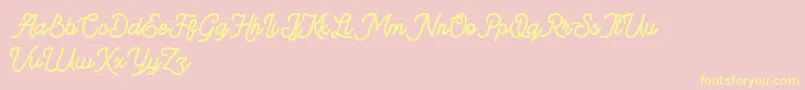 BeeQueen-Schriftart – Gelbe Schriften auf rosa Hintergrund