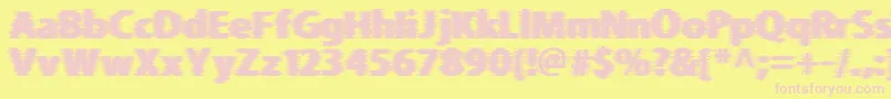 Beer Goggles Font – Pink Fonts on Yellow Background