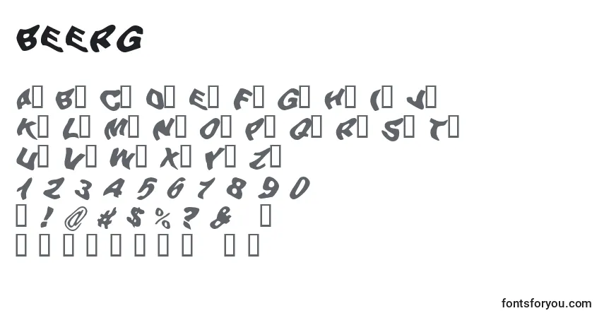 Czcionka BEERG    (120943) – alfabet, cyfry, specjalne znaki