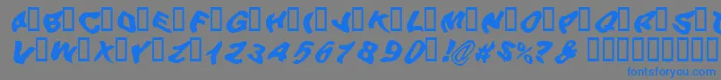 フォントBEERG    – 灰色の背景に青い文字