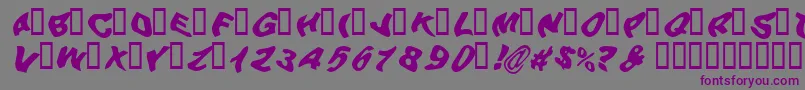 BEERG   -fontti – violetit fontit harmaalla taustalla