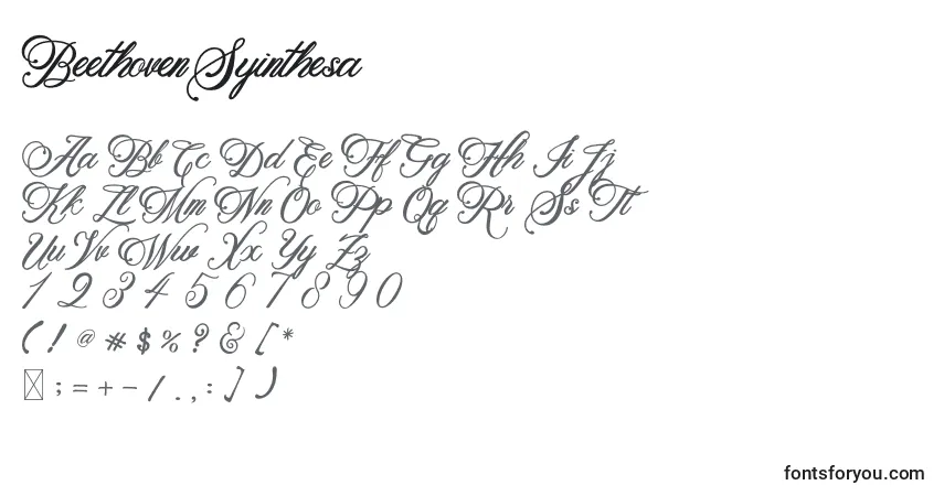 Шрифт BeethovenSyinthesa – алфавит, цифры, специальные символы