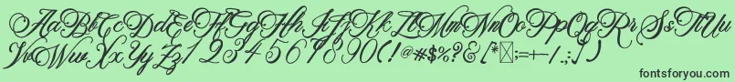 BeethovenSyinthesa Font – Black Fonts on Green Background