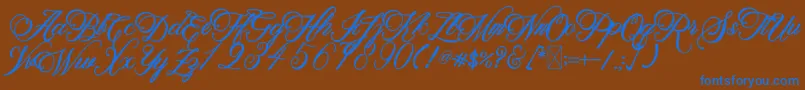 BeethovenSyinthesa Font – Blue Fonts on Brown Background