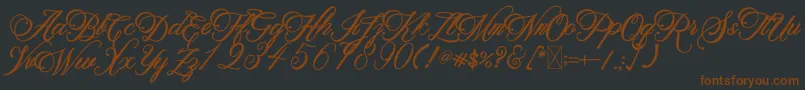 BeethovenSyinthesa-fontti – ruskeat fontit mustalla taustalla