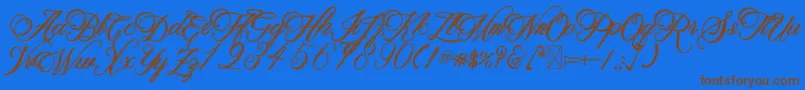 BeethovenSyinthesa Font – Brown Fonts on Blue Background