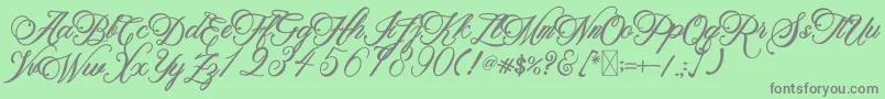 BeethovenSyinthesa Font – Gray Fonts on Green Background