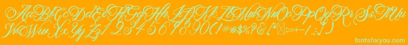 BeethovenSyinthesa Font – Green Fonts on Orange Background