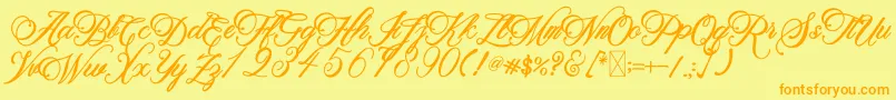 BeethovenSyinthesa Font – Orange Fonts on Yellow Background