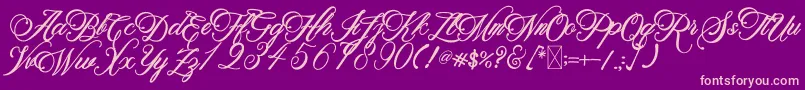 BeethovenSyinthesa Font – Pink Fonts on Purple Background
