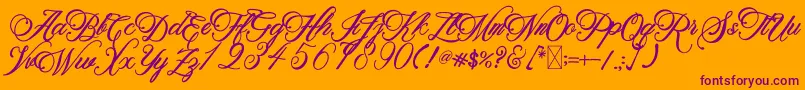 BeethovenSyinthesa Font – Purple Fonts on Orange Background