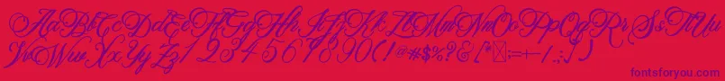 BeethovenSyinthesa Font – Purple Fonts on Red Background