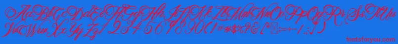 BeethovenSyinthesa Font – Red Fonts on Blue Background