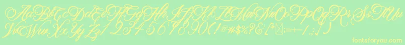 BeethovenSyinthesa Font – Yellow Fonts on Green Background