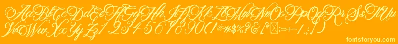 BeethovenSyinthesa Font – Yellow Fonts on Orange Background