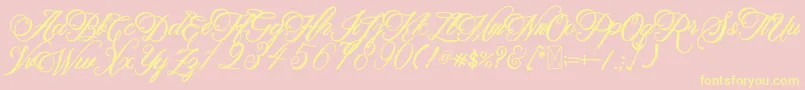 BeethovenSyinthesa Font – Yellow Fonts on Pink Background