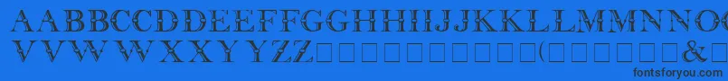 フォントBeffle Medium – 黒い文字の青い背景