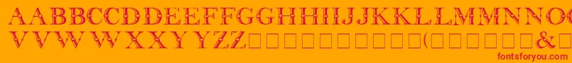 フォントBeffle Medium – オレンジの背景に赤い文字