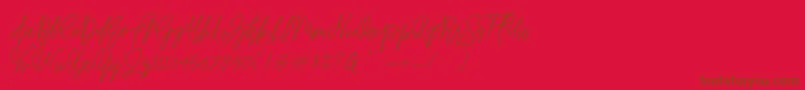 Befindisa Font – Brown Fonts on Red Background