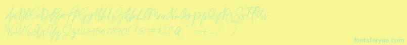 Befindisa Font – Green Fonts on Yellow Background