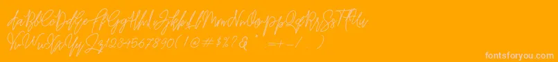 Befindisa-Schriftart – Rosa Schriften auf orangefarbenem Hintergrund