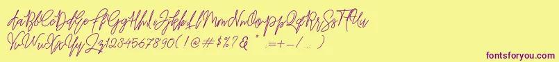 Befindisa Font – Purple Fonts on Yellow Background