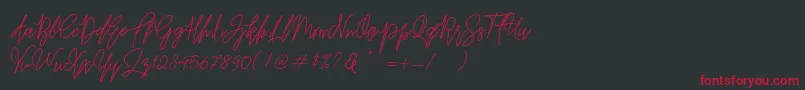 フォントBefindisa – 黒い背景に赤い文字