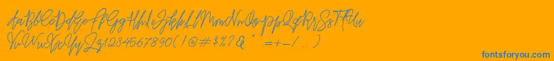 Befindisa-Schriftart – Blaue Schriften auf orangefarbenem Hintergrund