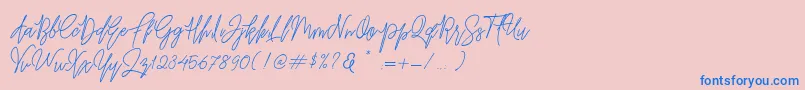 フォントBefindisa – ピンクの背景に青い文字