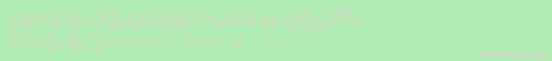 Fonte Befindisa – fontes rosa em um fundo verde