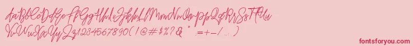フォントBefindisa – ピンクの背景に赤い文字