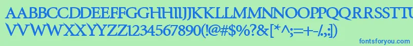 フォントInfraredExtrabold – 青い文字は緑の背景です。